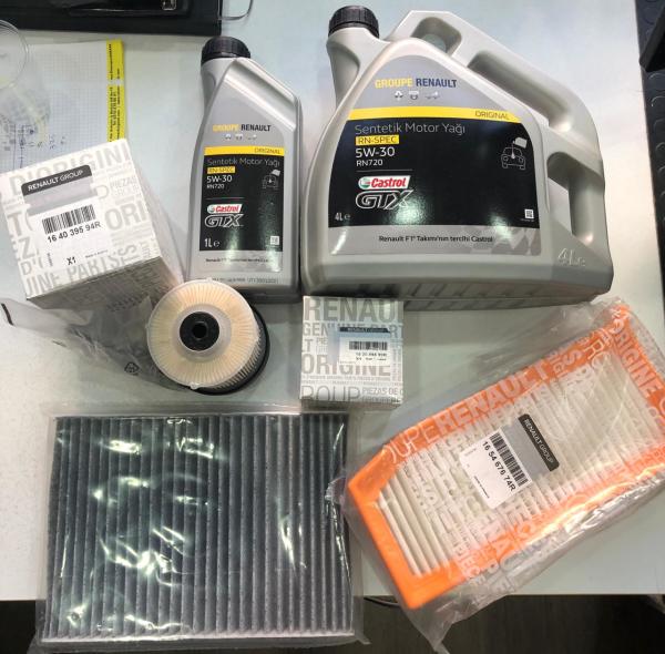 Clio 4 1.5 Dci K9K Yağ Bakım Seti ( Yağ Filtresi+Hava Filtresi+Polen Filtresi+Mazot Filtresi İç