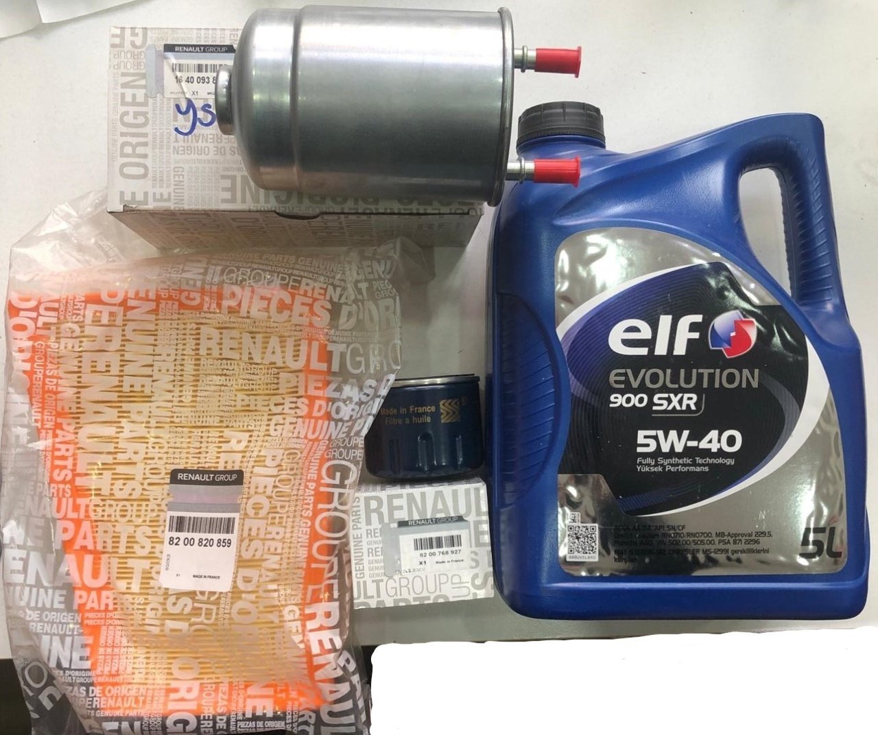 Renault  Fluence 1.5 Dci K9K Eski Model Yağ Bakım Seti (Yağ Filtresi+Hava Filtresi+Mazot Filtresi+5/40 5 Lt