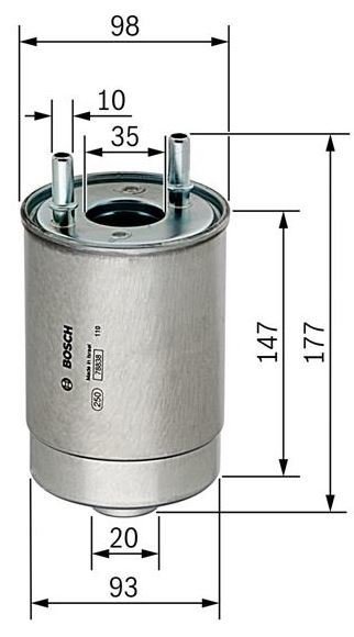 BOSCH Fluence-Megane 3 1.5 Dizel Mazot Filtresi 164009384R-8201046788