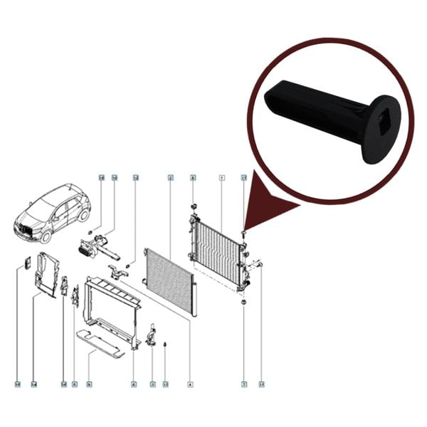 Dacia Duster  Radyatör Sabitleme Pimi 214450001R
