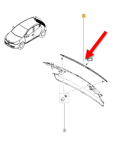 Clio 4 - Bagaj Kapak Çıtası Nikelajı 903721954R