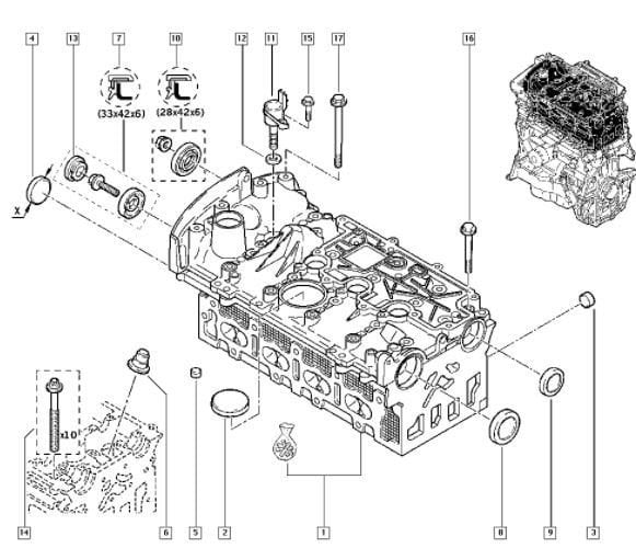 Megane 2-II 1.6 16 Valf Silindir Kapağı 7701474361