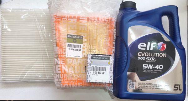 Megane 4 1.6 16V H4M Yağ Bakım Seti (Elf 5/40 5Lt Yağ-Yağ Filtresi-Hava-Filtresi-Polen Filtresi)152085758R-165467860R-272771128R