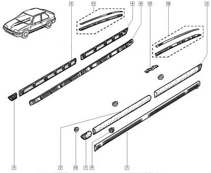 R19 Kapı Bandı Çıtası (Kapı Bandı) Takımı Komple 7702253077
