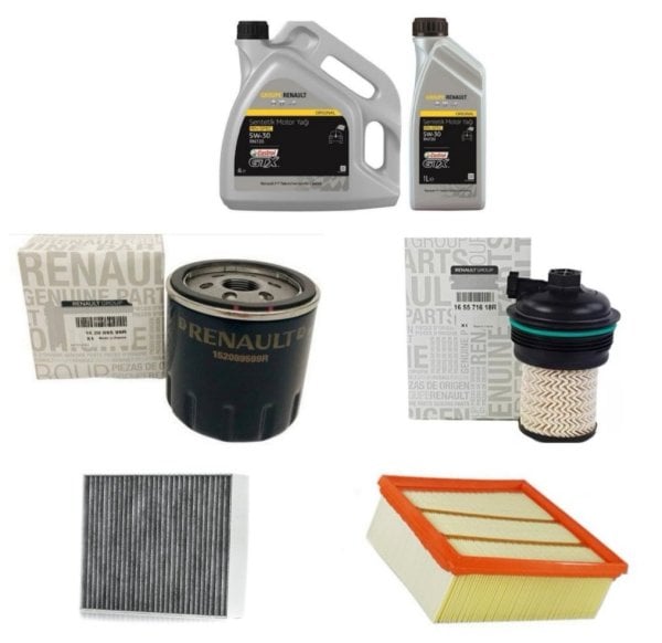 Megane 4 Yağ Bakım Seti (Castrol 5/30 5Lt Partiküllü Yağ-Yağ Filtresi-Hava Filtresi-Polen Filtresi-Mazot Filtresi)